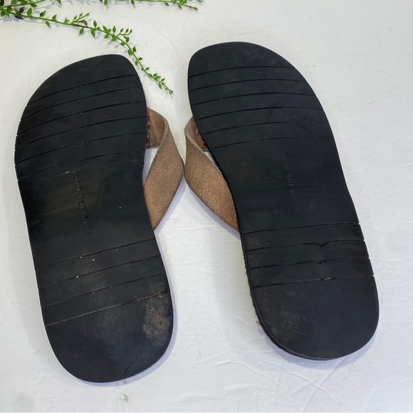 John Varvatos Beige Tan Leather Thong Flip Flop Sandals Size 12M main image 7